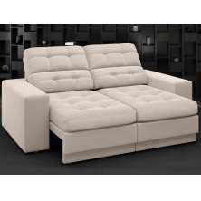 Sofá Jobim 1,70m Assento Retrátil e Reclinável Velosuede Areia - NETSOFAS