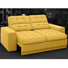 Sofá Jobim 1,70m Assento Retrátil e Reclinável Velosuede Canário - NETSOFAS