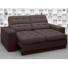 Sofá Jobim 1,70m Assento Retrátil e Reclinável Velosuede Chocolate - NETSOFAS