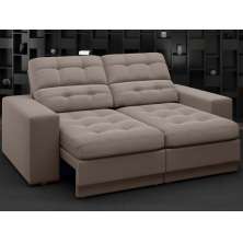 Sofá Jobim 1,70m Assento Retrátil e Reclinável Velosuede Marrom - NETSOFAS