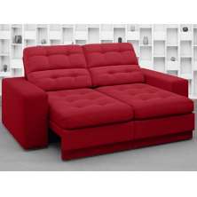 Sofá Jobim 1,70m Assento Retrátil e Reclinável Velosuede Vermelho - NETSOFAS