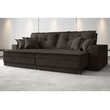Sofá Palermo 2,80m Retrátil e Reclinável Velosuede Chocolate - NETSOFAS 