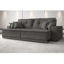 Sofá Palermo 2,80m Retrátil e Reclinável Velosuede Cinza - NETSOFAS 