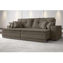 Sofá Palermo 2,80m Retrátil e Reclinável Velosuede Marrom - NETSOFAS 