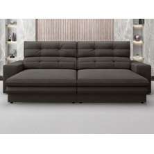 Sofá Pegasus 2,50m Assento Retrátil e Reclinável Velosuede Chocolate - NETSOFAS