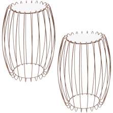 Kit Mesa Apoio Lateral 43 cm Tampo Vidro Branco Base Metal Cobre Nacc