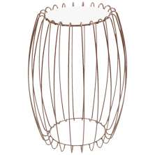 Mesa Apoio Lateral 43 cm Tampo Vidro Branco Base Metal Cobre Nacc