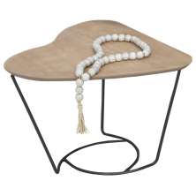 Mesa De Centro Organica Coraçao Amendoa Base Metal Preto Nacc