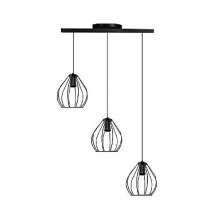 Pendente Aramado Dinamarca Preto 3 Lamp - Nacional Iluminação
