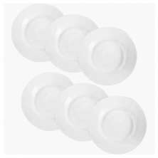 Conjunto de 6 Pratos Fundos Menu Branco