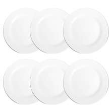 Conjunto de 6 Pratos Rasos Menu Branco