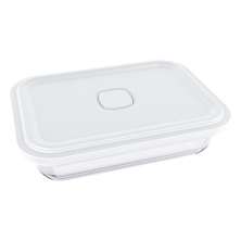 Tigela Retangular com Tampa Facilita Transparente 750 ml