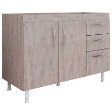 Balcão Gabinete de Pia 120cm Nathan 2 Portas Rústico - Nathy Móveis