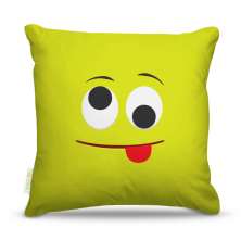 Almofada 40 x 40cm Nerderia e Lojaria carinha verde bandeira colorido