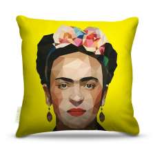 Almofada 40 x 40cm Nerderia e Lojaria frida geometrica ciano colorido