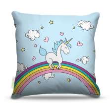 Almofada 40 x 40cm Nerderia e Lojaria unicornio gordinho colorido