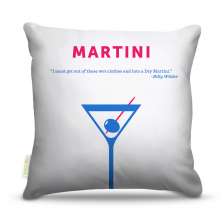 Almofada 45 x 45cm  Nerderia e Lojaria bebidas vetor martini colorido
