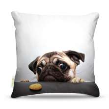 Almofada Pug Sofrendo 45X45Cm