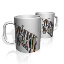 Caneca De Porcelana Nerderia e Lojaria ZEBRA ABSTRATA 2 colorido