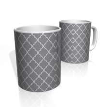 Caneca De Porcelana Nerderia e Lojaria azulejo cinza escuro colorido