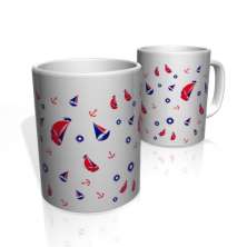 Caneca De Porcelana Nerderia e Lojaria barquinhos colorido