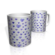Caneca De Porcelana Nerderia e Lojaria blue heart colorido