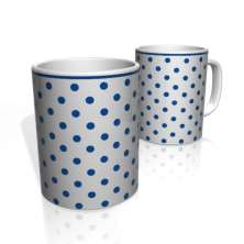 Caneca De Porcelana Nerderia e Lojaria bolinhas azul colorido