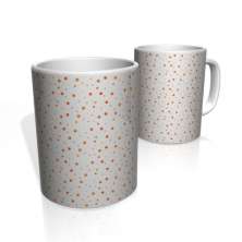 Caneca De Porcelana Nerderia e Lojaria bolinhas laranja colorido