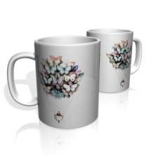 Caneca De Porcelana Nerderia e Lojaria butterflys balão colorido