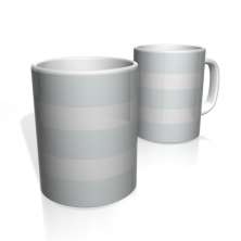 Caneca De Porcelana Nerderia e Lojaria cinza claro duas faixas 2 colorido