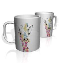Caneca De Porcelana Nerderia e Lojaria girafa surreal colorido
