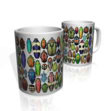 Caneca De Porcelana Nerderia e Lojaria insects colorido