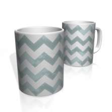 Caneca De Porcelana Nerderia e Lojaria linha zigzag cinza escuro colorido