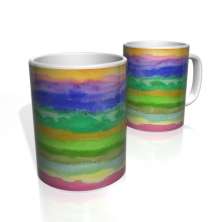 Caneca De Porcelana Nerderia e Lojaria linhas aquarela 2 colorido