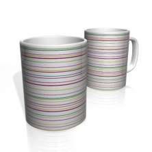 Caneca De Porcelana Nerderia e Lojaria linhas multi color colorido