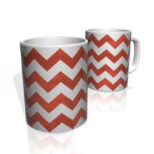 Caneca De Porcelana Nerderia e Lojaria linhas zigzag vermelha colorido