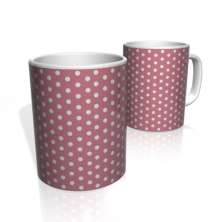 Caneca De Porcelana Nerderia e Lojaria rosa bolinhas brancas 8 colorido