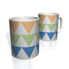 Caneca De Porcelana Nerderia e Lojaria triangles coloridos colorido