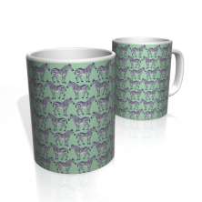 Caneca De Porcelana Nerderia e Lojaria zebras colorido