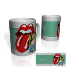 Caneca Nerderia Simpsons Roling Stones