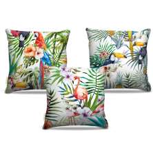 Combo de almofadas 40 x 40 cm (3und.) Nerderia e Lojaria animais floresta colorido