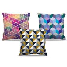 Combo de almofadas 40 x 40 cm (3und.) Nerderia e Lojaria geométrica 04 colorido