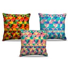 Combo de almofadas 40 x 40 cm (3und.) Nerderia e Lojaria geométrica 06 colorido