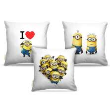 Combo de almofadas 40 x 40 cm (3und.) Nerderia e Lojaria minions combo02 colorido