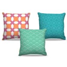 Combo de almofadas 40 x 40 cm (3und.) Nerderia e Lojaria retro 02 colorido