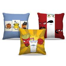 Combo de almofadas 45 x 45 cm (3und.) Nerderia e Lojaria aqua teen 01 colorido