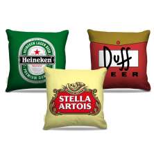 Combo de almofadas 45 x 45 cm (3und.) Nerderia e Lojaria cervejas colorido