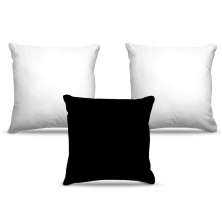 Combo de almofadas 45 x 45 cm (3und.) Nerderia e Lojaria cores bramco e preto colorido