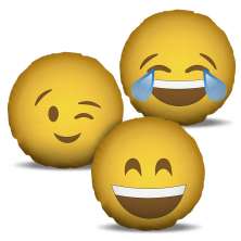 Combo de almofadas 45 x 45 cm (3und.) Nerderia e Lojaria emoticons combo02 colorido