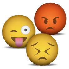 Combo de almofadas 45 x 45 cm (3und.) Nerderia e Lojaria emoticons combo03 colorido